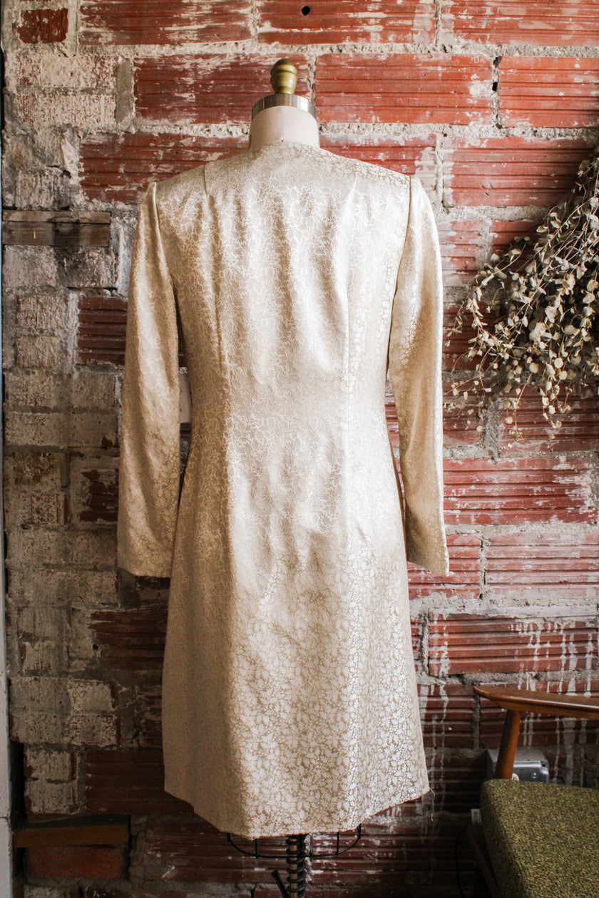 gold brocade long line jacket