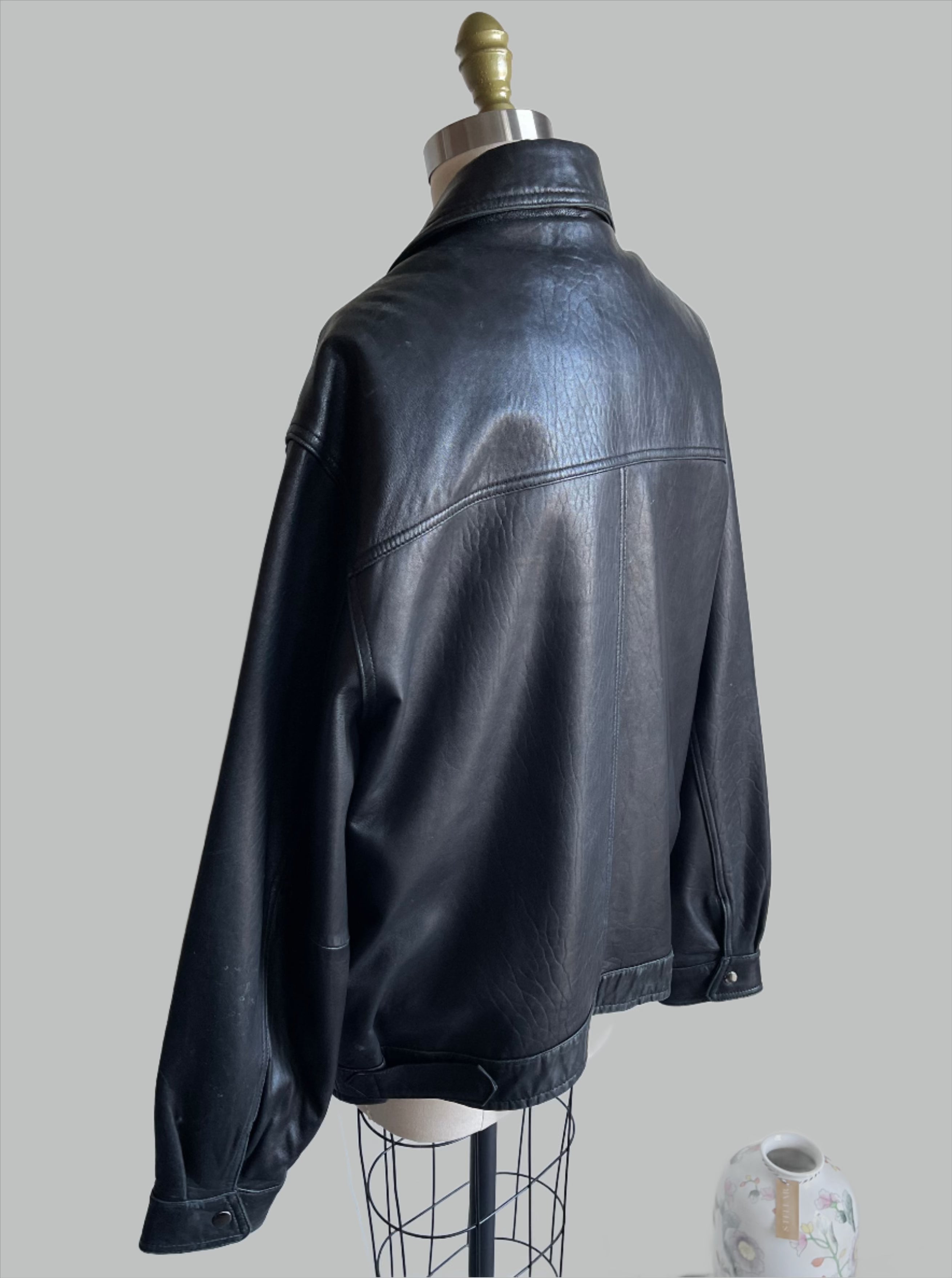 Black 90's Leather Jacket