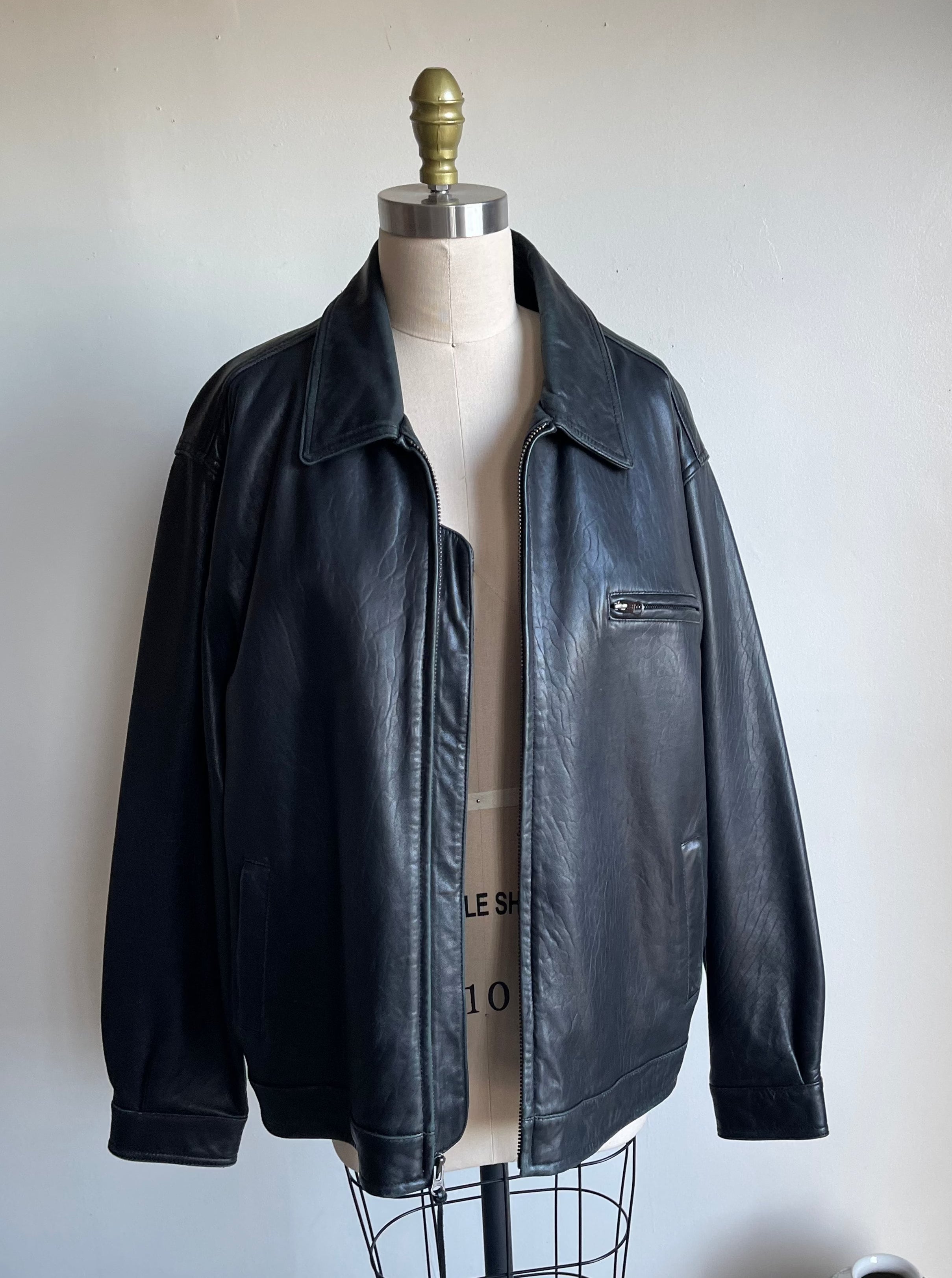 Black 90's Leather Jacket