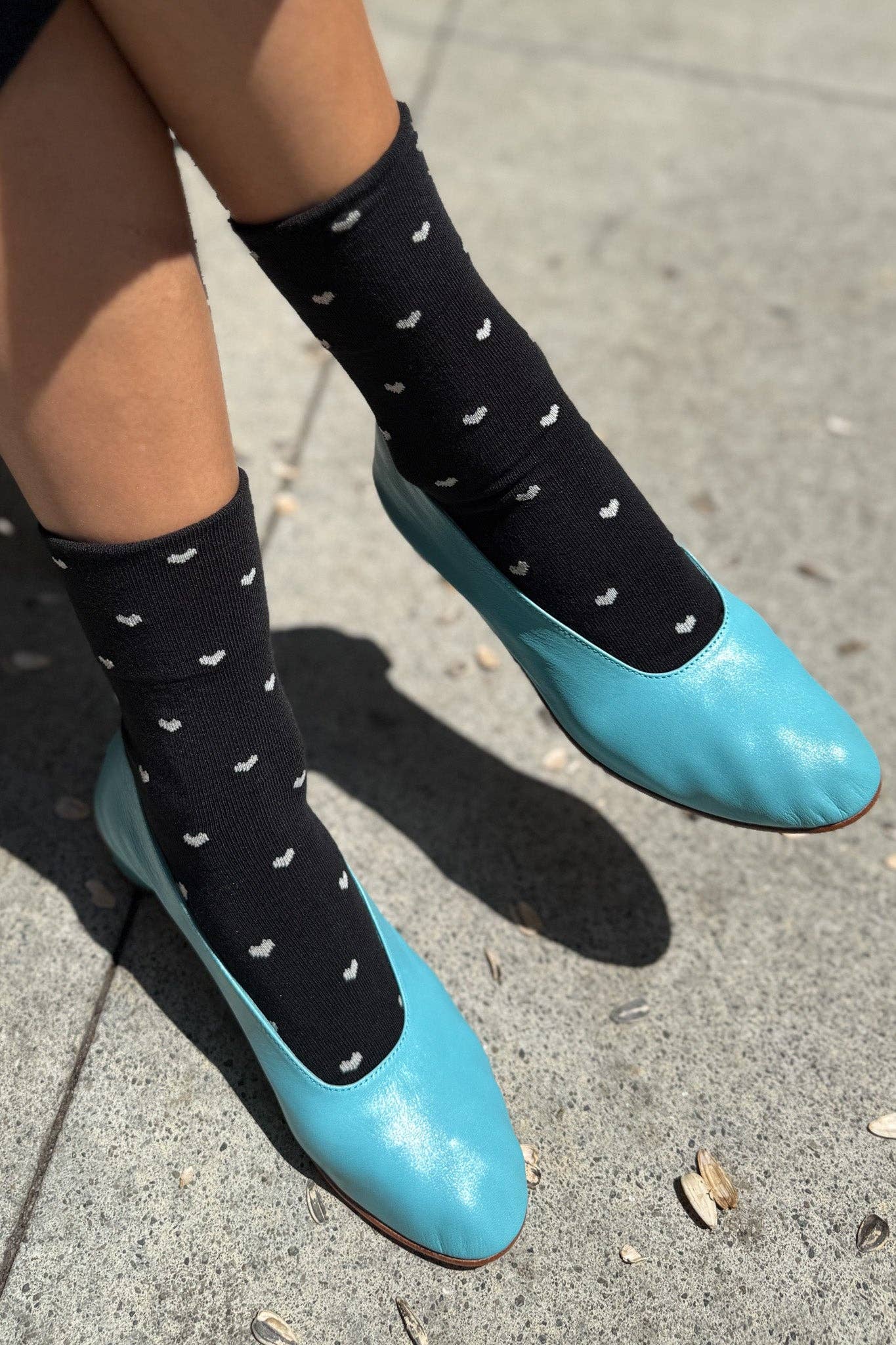 Heart Sneaker Socks (wholesale): TOMATO / NAVY