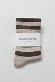 Wide Wally Socks (wholesale): WIDE/ BROWN STRIPE
