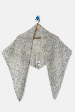 Mohair Pointelle Shawl: Ht. Grey