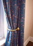 Handloom Block Print Curtain, Indigo Floral Panel | Haseena: 56