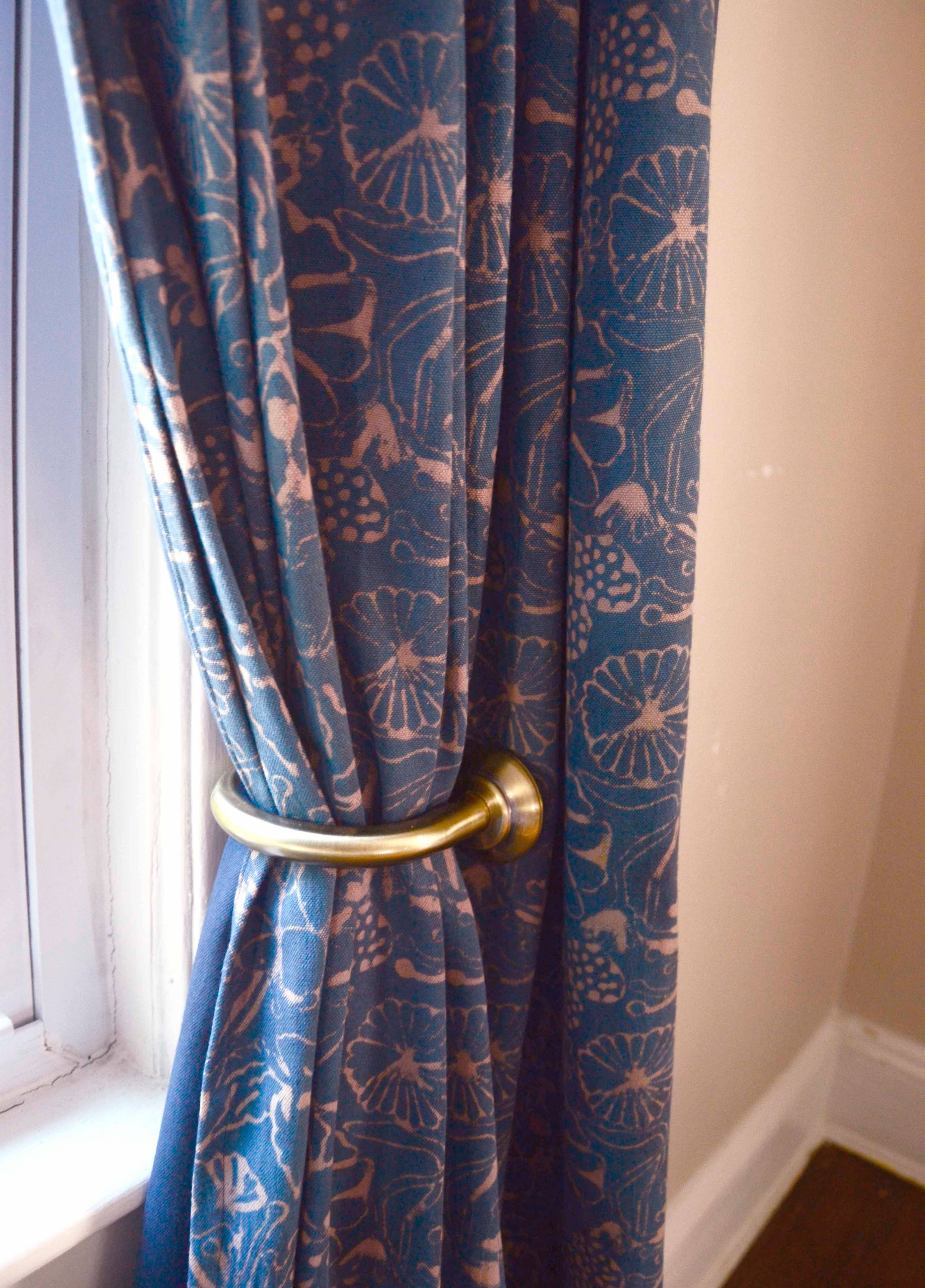 Handloom Block Print Curtain, Indigo Floral Panel | Haseena: 56