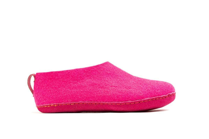 Indoor Shoes With Leather Sole - Fuchsia: 40