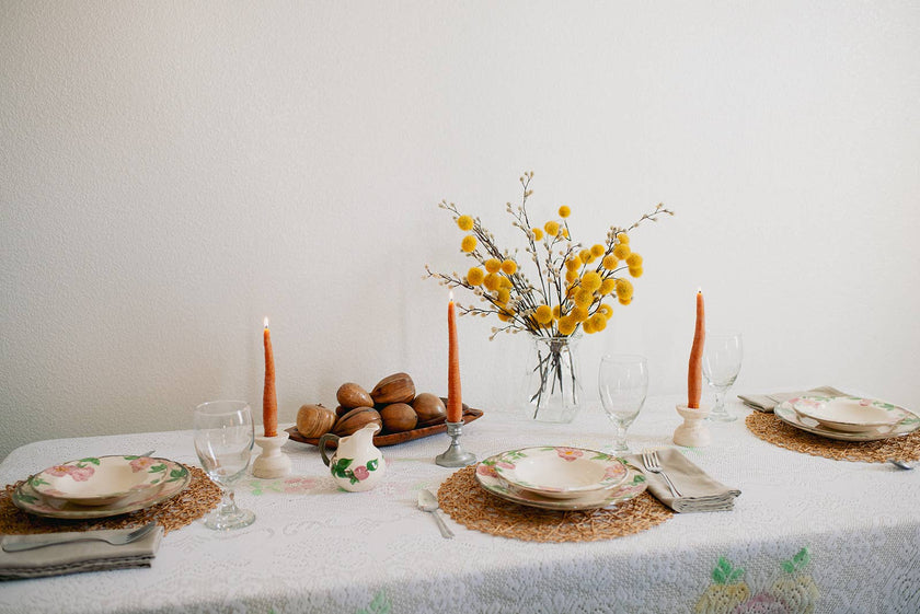 Carrot Taper Beeswax Candles Pair - 9inch Tall