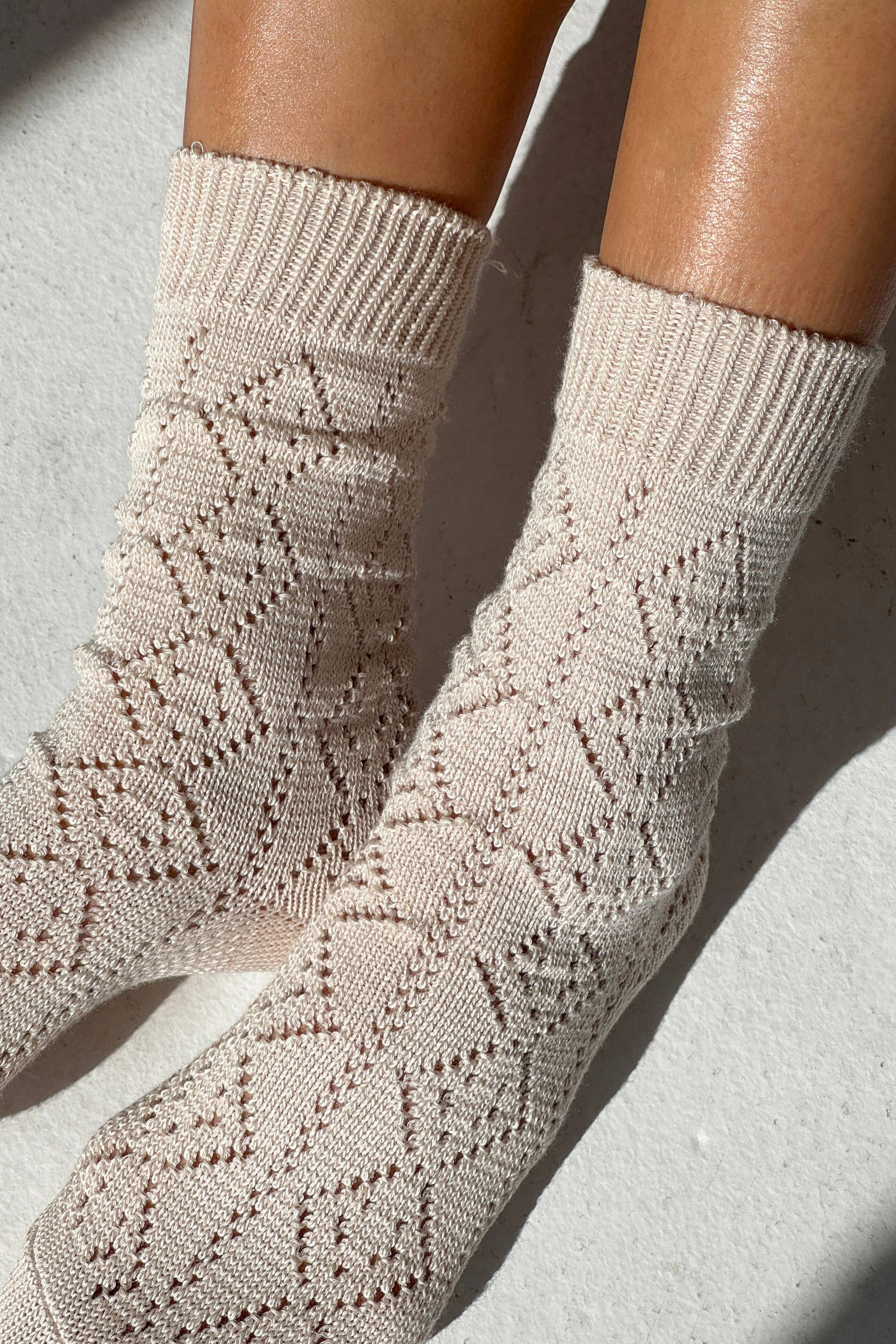 Modal Eyelet Socks (wholesale): Cobalt