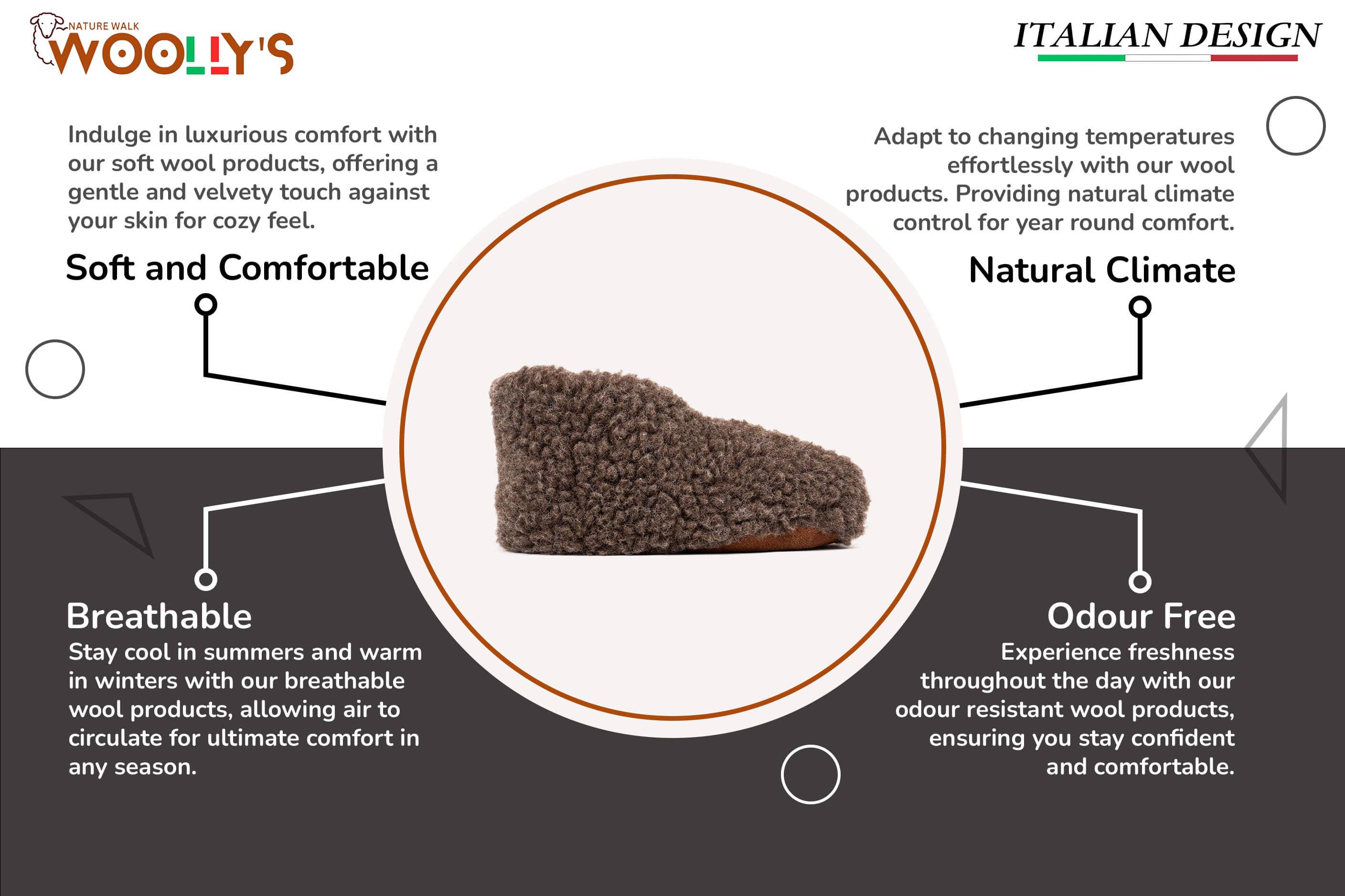 Sherpa Woollen Shoes- Brown: 40/41