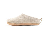 Indoor Open Heel Slippers With Leather Sole - Light Brown: 38