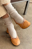 Wool Waffled Socks (wholesale): Brown / Oatmeal