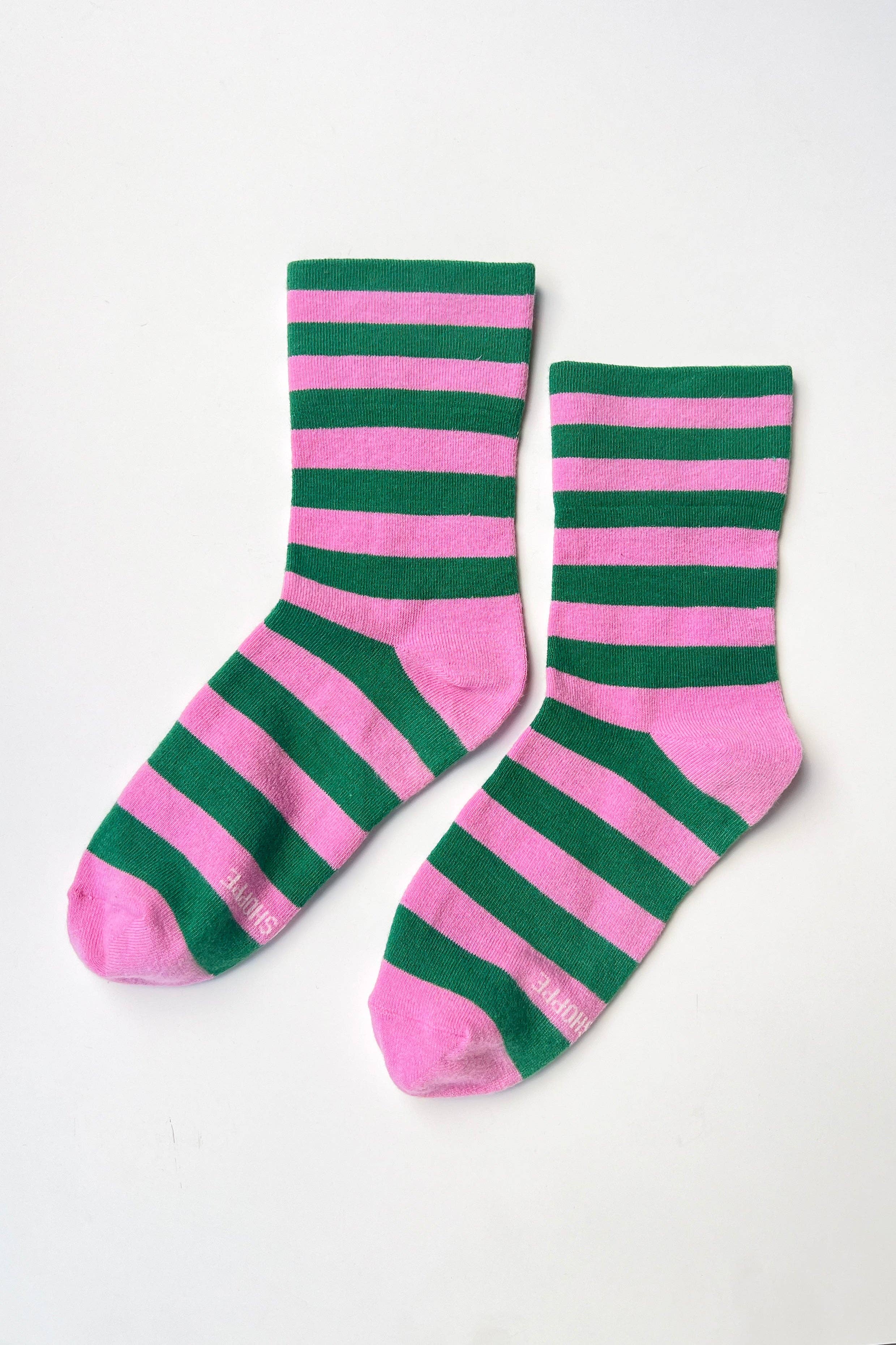 Wide Wally Socks (wholesale): WIDE / MATCHA STRIPE