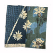 Dual Design Hand Block Printed Green Square Bandana | Dove
