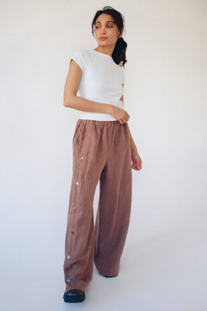 Tilda Linen Pant: Chestnut