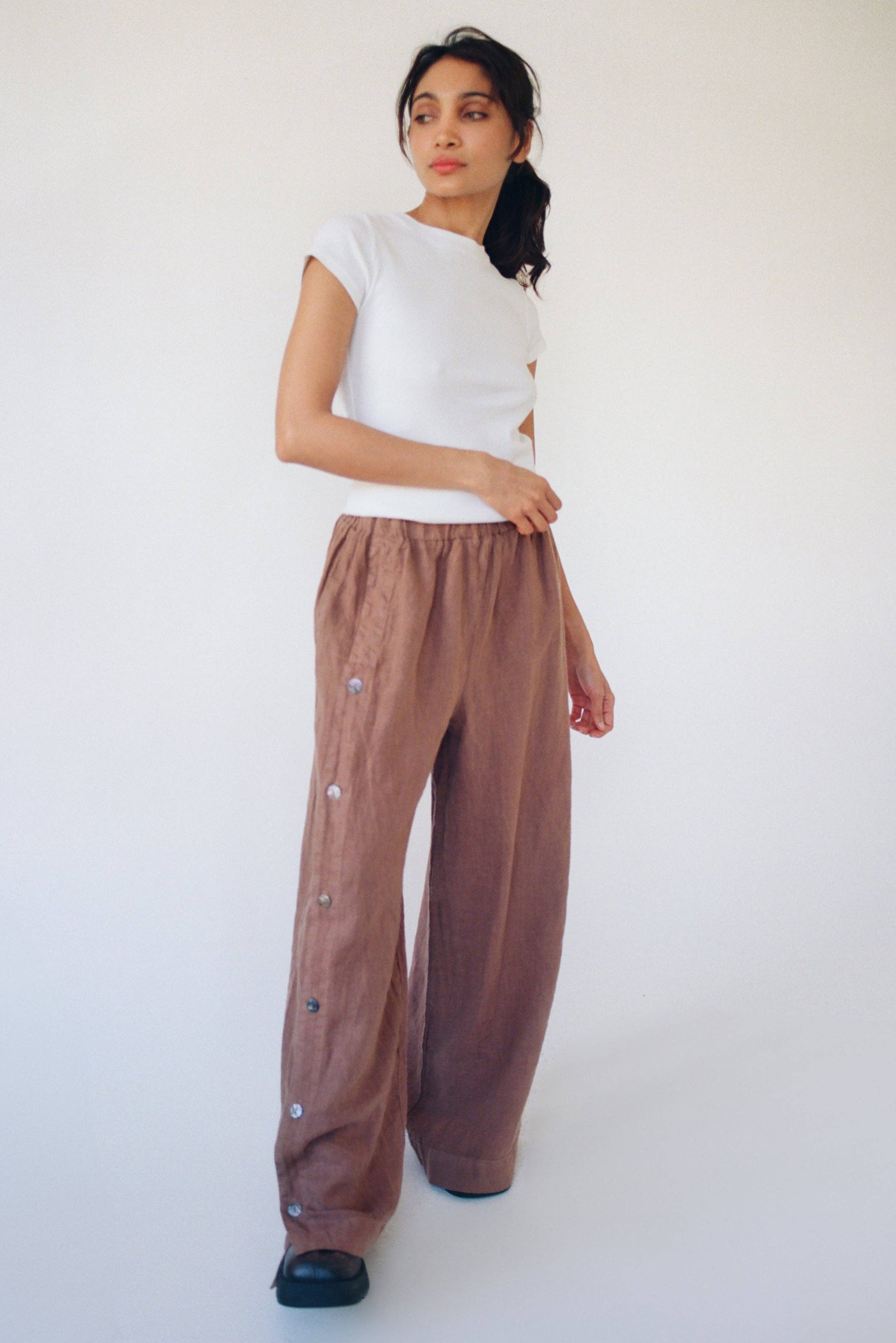 Tilda Linen Pant: Chestnut