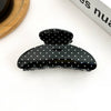 Classic Polka Dot Half Round Hair Claw Clip: Black
