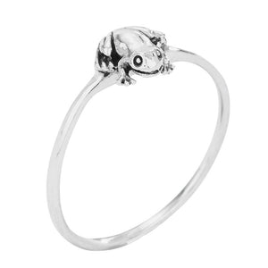 Ribbit Sterling Silver Frog Ring: 5