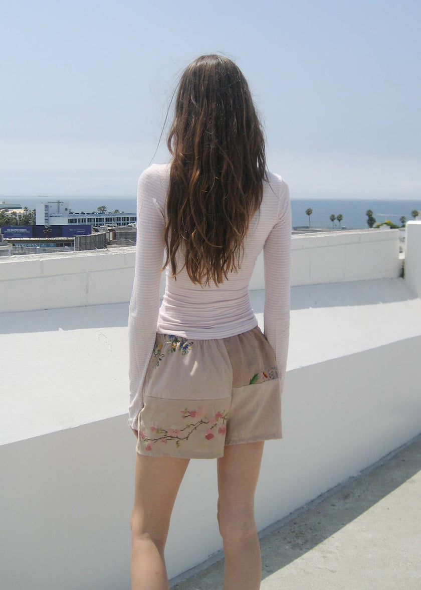 Embroidered Pieced Short Bundle