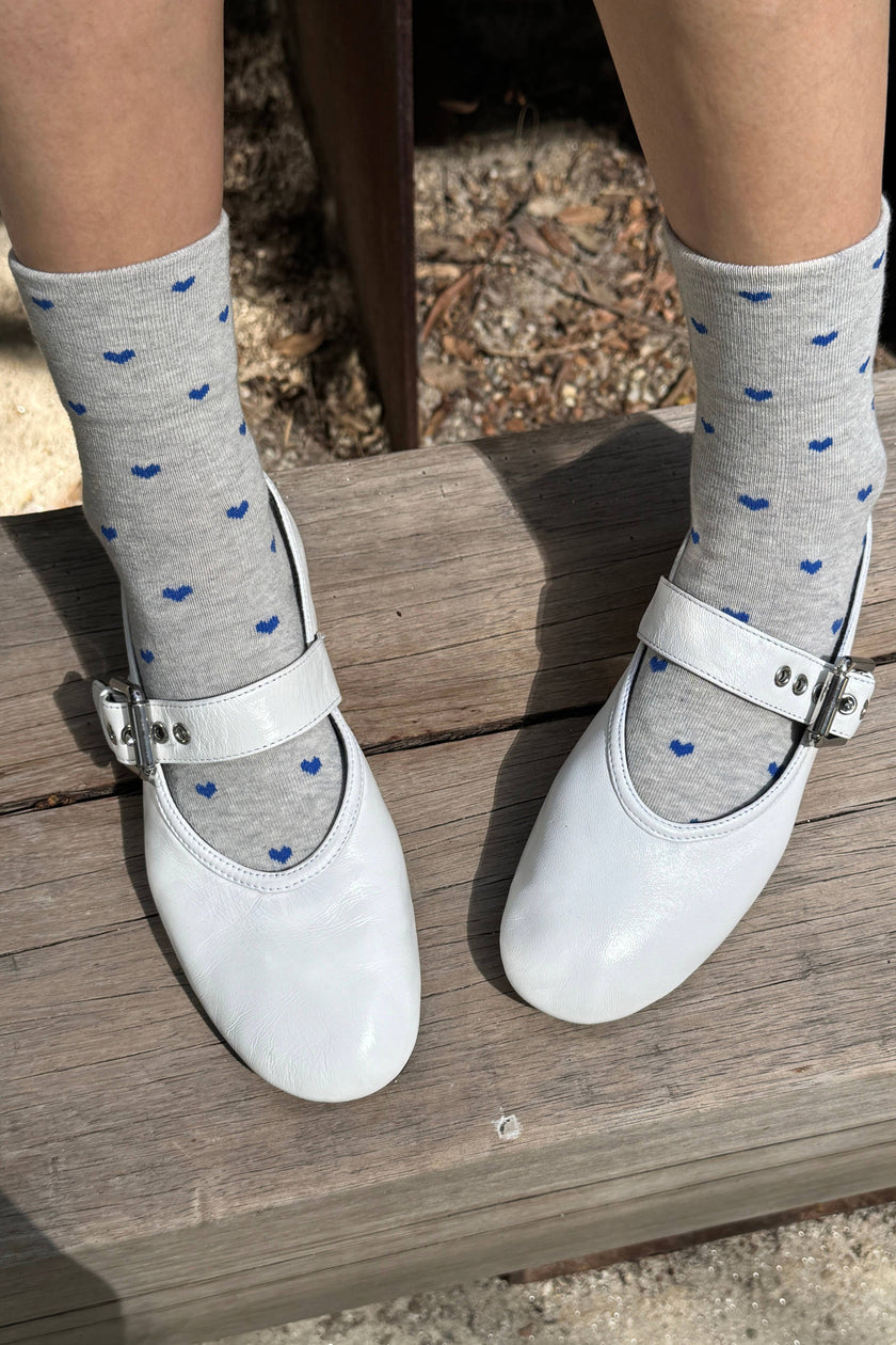 Heart Sneaker Socks (wholesale): TOMATO / NAVY