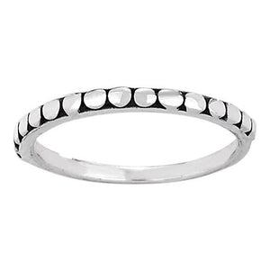 Dot Dot Dot Sterling Silver Band Ring: 6