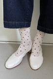 Sneaker Socks: Heart - Black / Cream