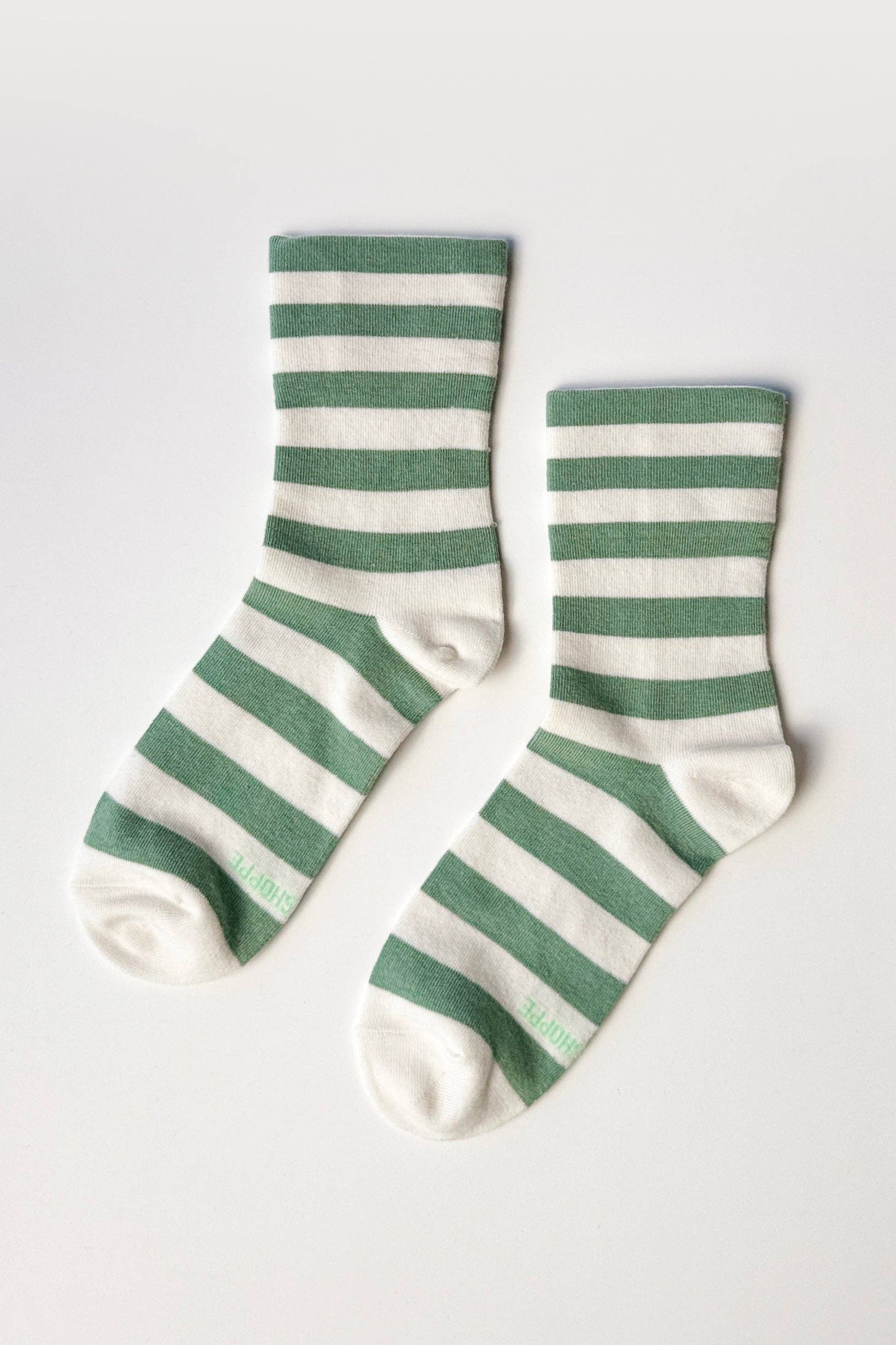 Wide Wally Socks (wholesale): WIDE / MATCHA STRIPE