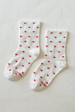 Heart Sneaker Socks (wholesale): TOMATO / NAVY