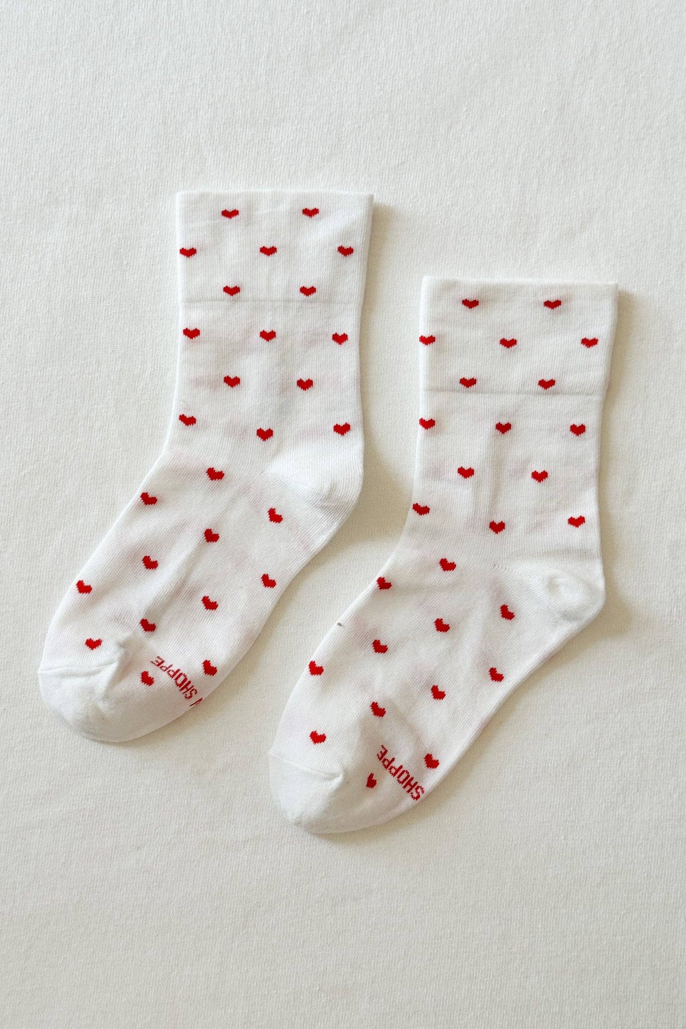 Heart Sneaker Socks (wholesale): TOMATO / NAVY