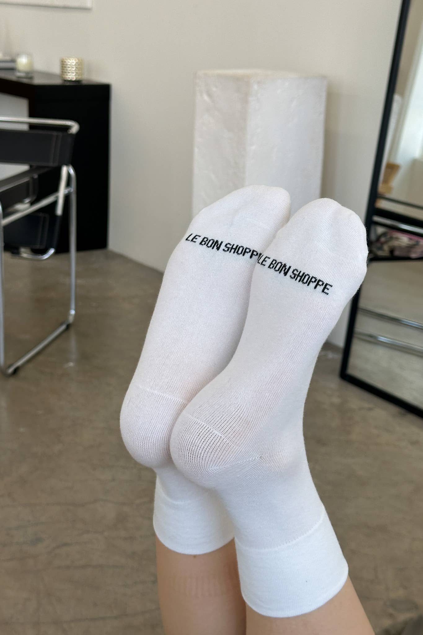Sneaker Socks: Heart - Black / Cream