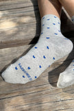 Heart Sneaker Socks (wholesale): TOMATO / NAVY