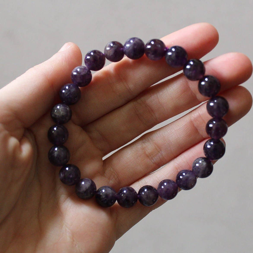 Amethyst Bracelet 4mm/6mm/8mm - Crystals & Stones: 4mm