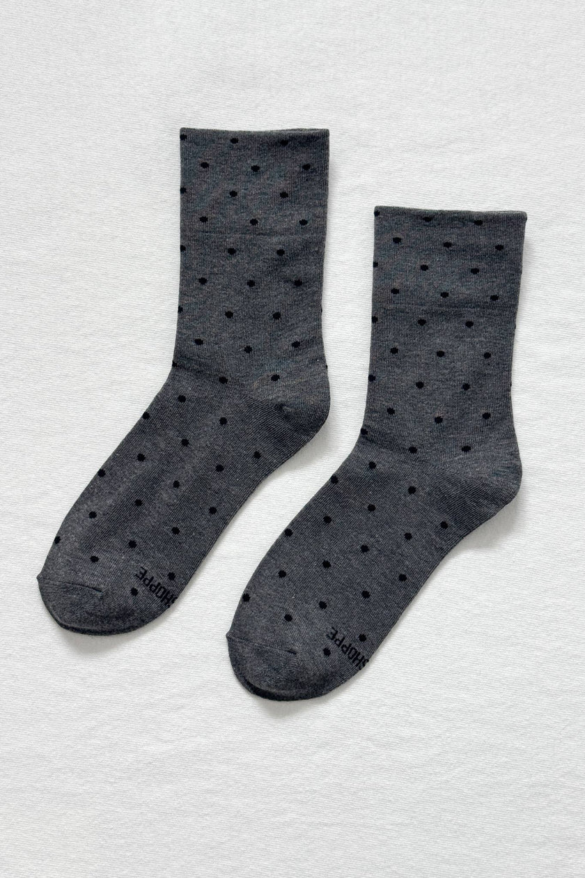 Sneaker Socks: Heart - Black / Cream