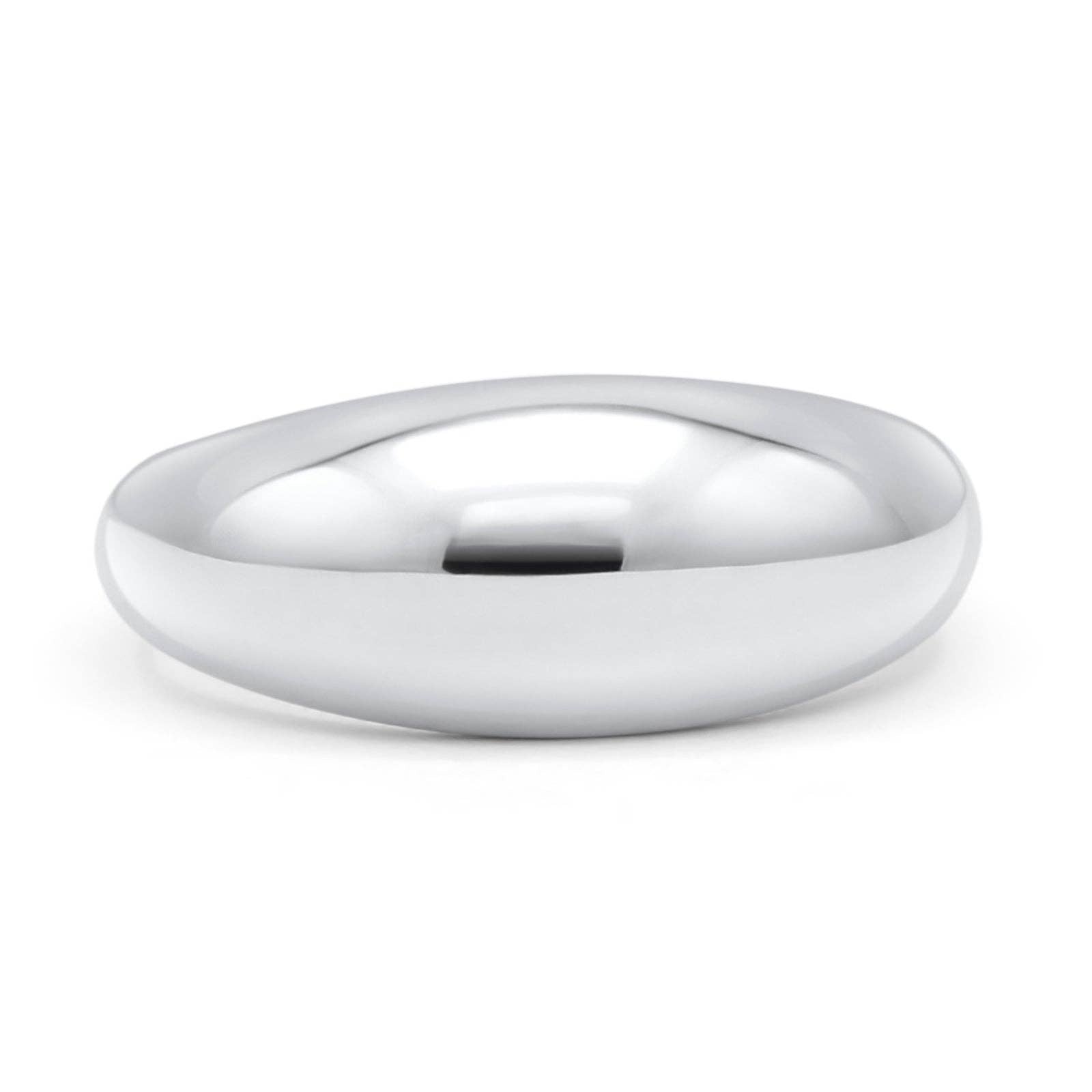 Dome Chunky Ring Thick Band: Sterling Silver / 8