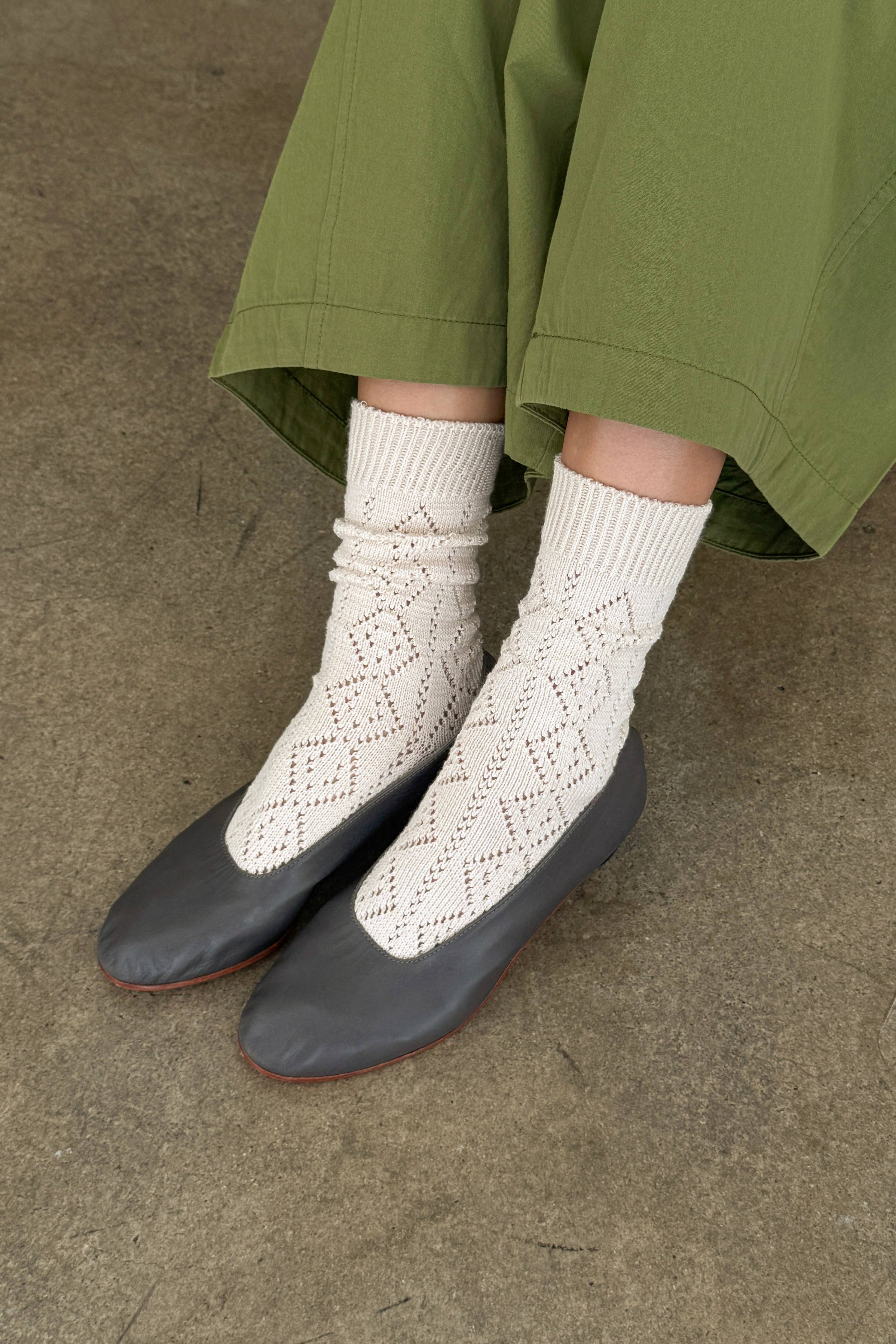 Modal Eyelet Socks (wholesale): Cobalt