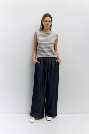 The Paulson Striped Sleeveless Knit Top