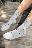 Heart Sneaker Socks (wholesale): TOMATO / NAVY
