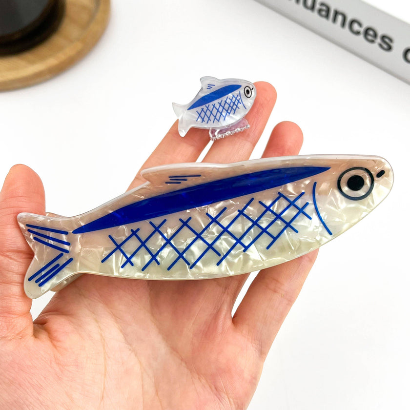 Sardine-Shaped Hair Claw Clip, Ocean Style Hair Clip: Sardine