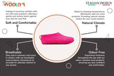 Indoor Shoes With Leather Sole - Fuchsia: 40
