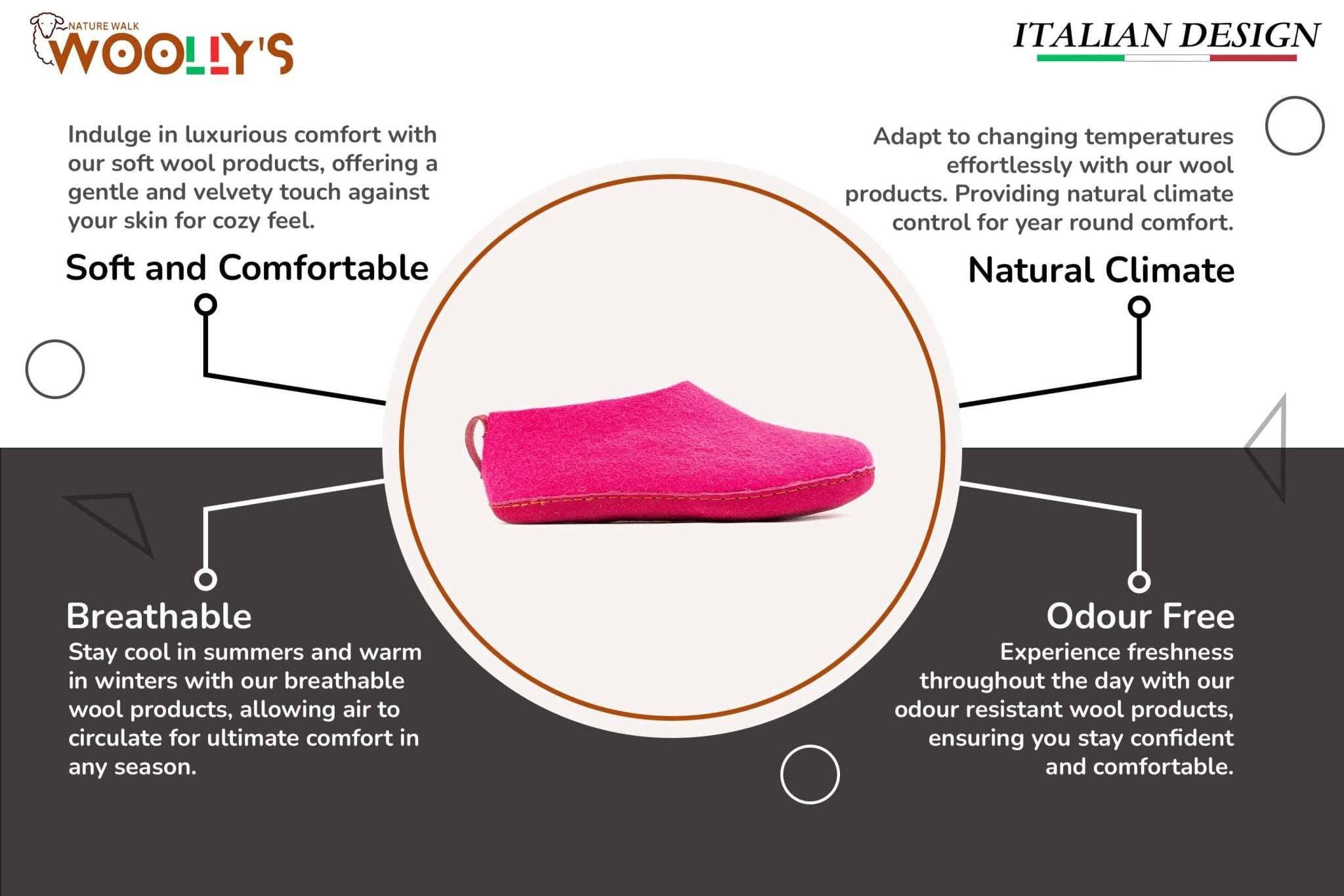 Indoor Shoes With Leather Sole - Fuchsia: 40