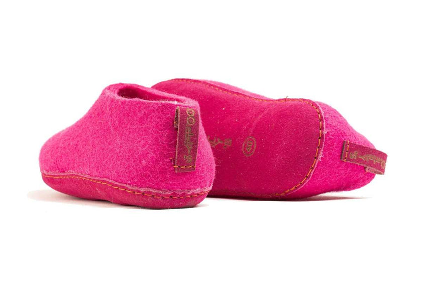 Indoor Shoes With Leather Sole - Fuchsia: 40