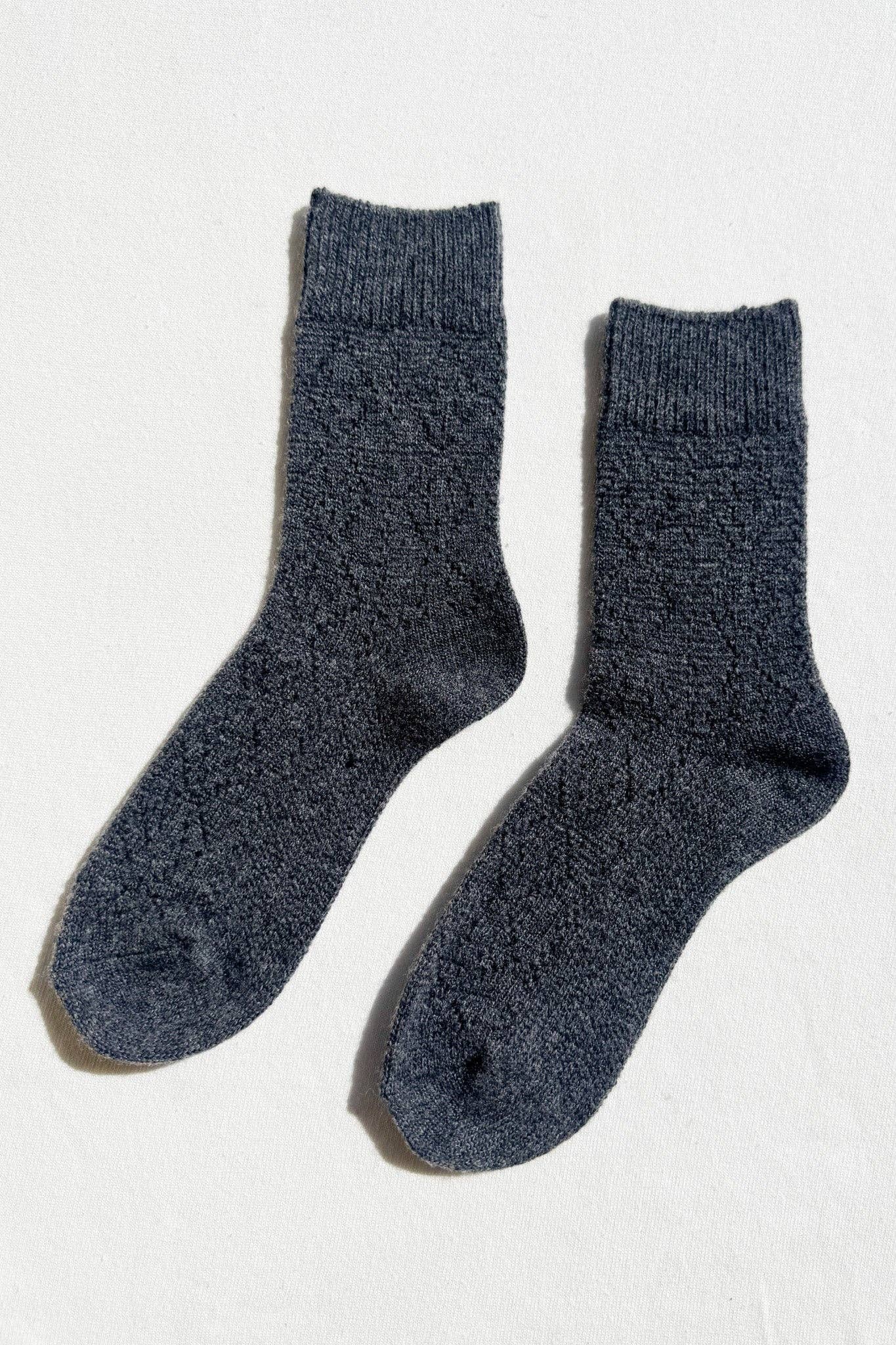 Cashmere Pointelle Socks (wholesale): Red