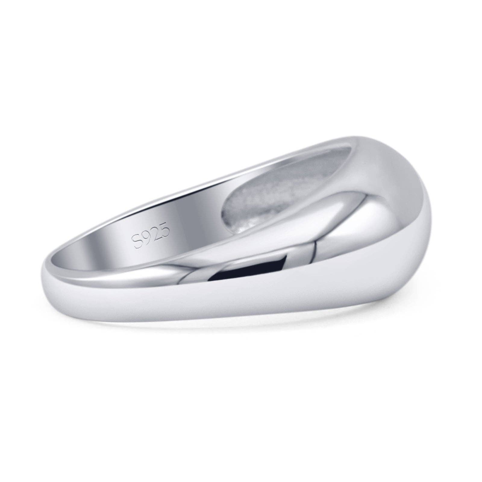 Dome Chunky Ring Thick Band: Sterling Silver / 7