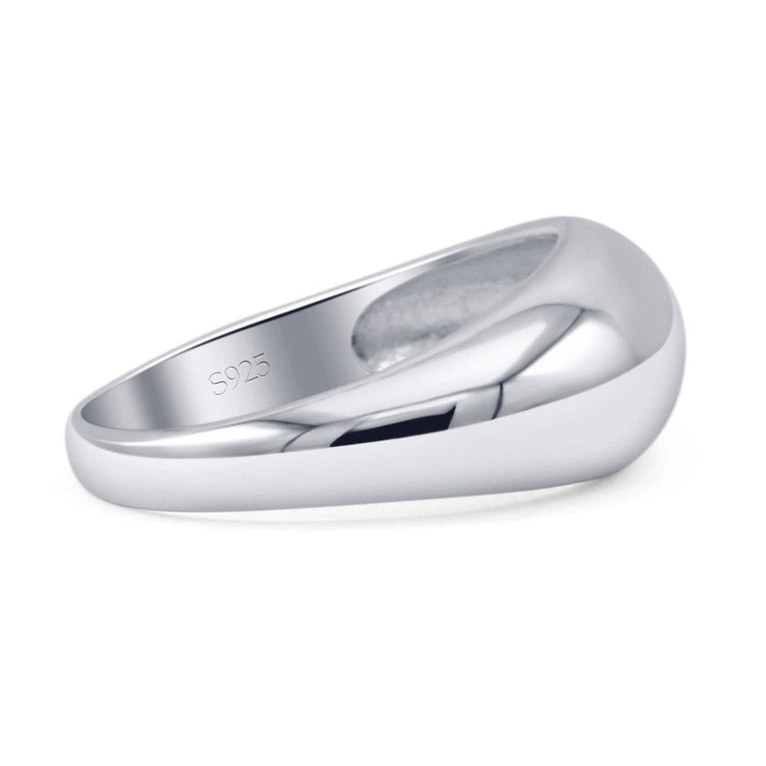 Dome Chunky Ring Thick Band: Sterling Silver / 6