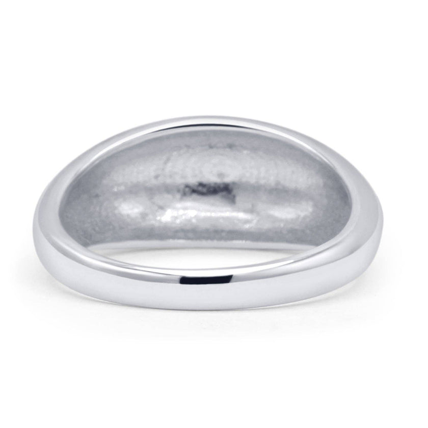 Dome Chunky Ring Thick Band: Sterling Silver / 6