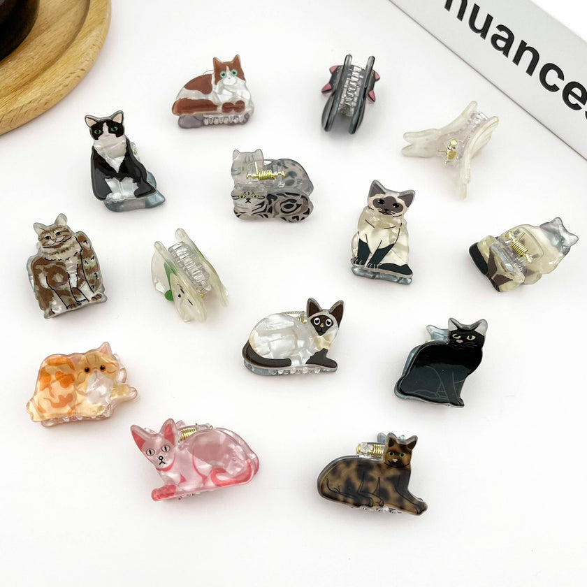 Mini Cat Hair Claw Clip, Animal-shaped Hair Clips: F
