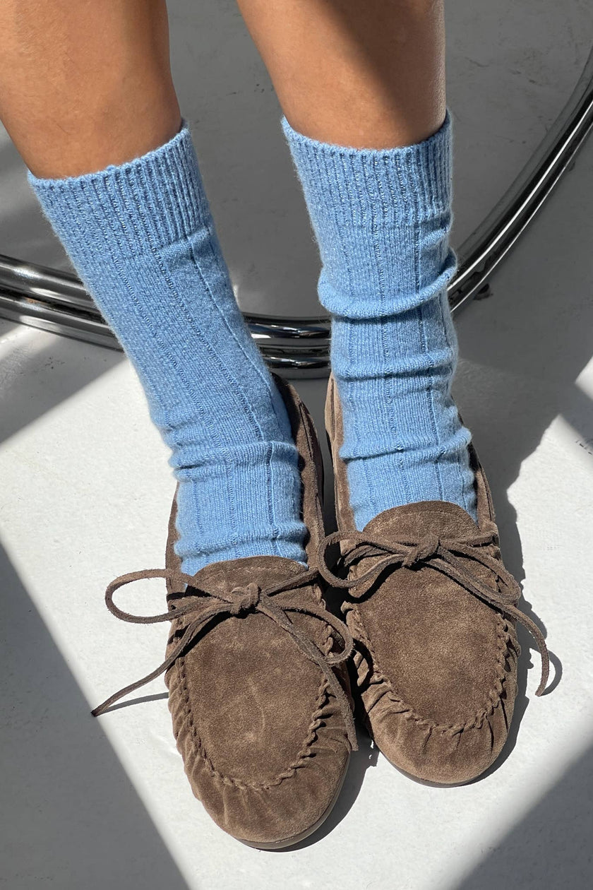 Classic Cashmere Socks: Bluebell