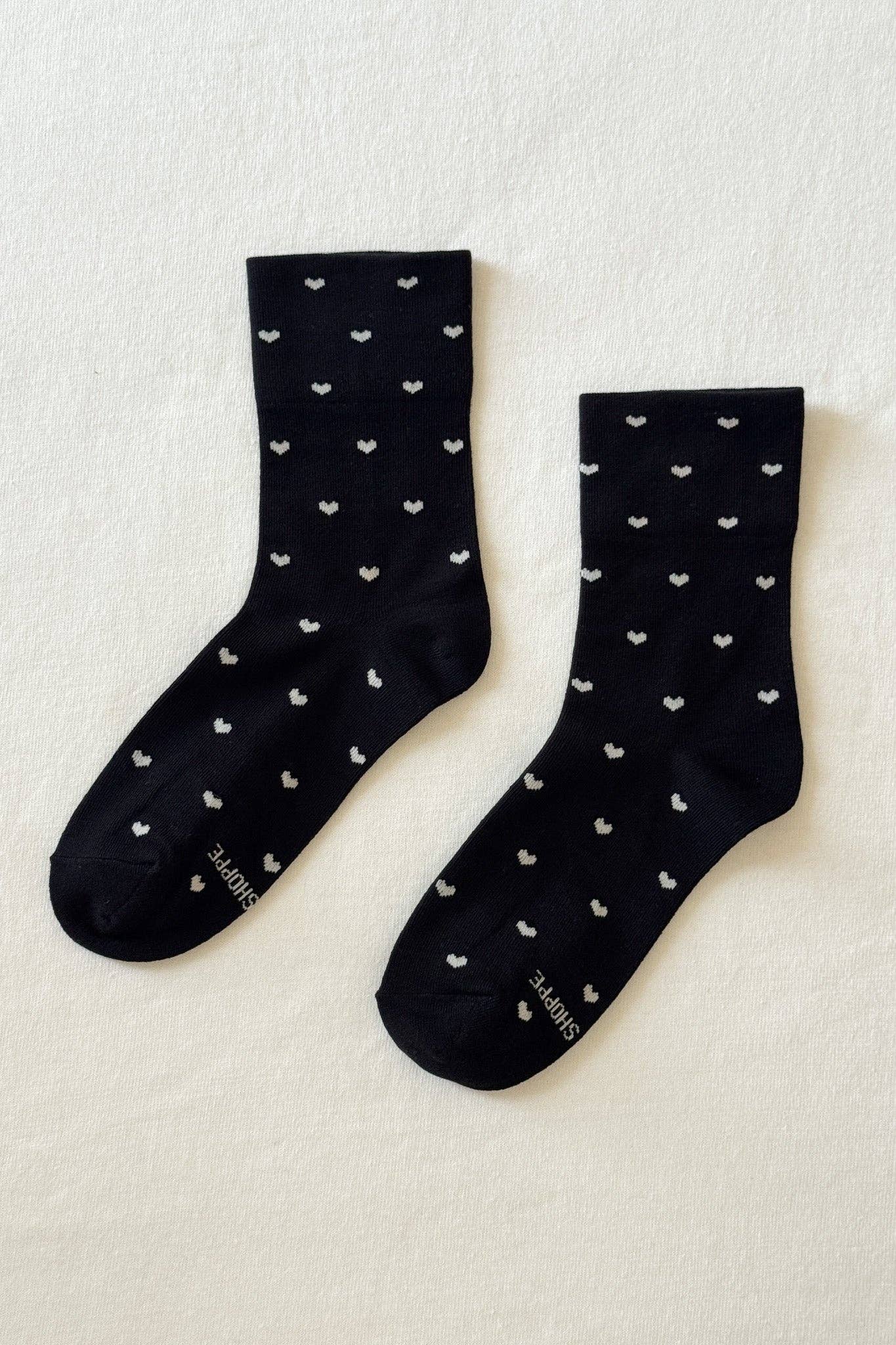 Heart Sneaker Socks (wholesale): TOMATO / NAVY
