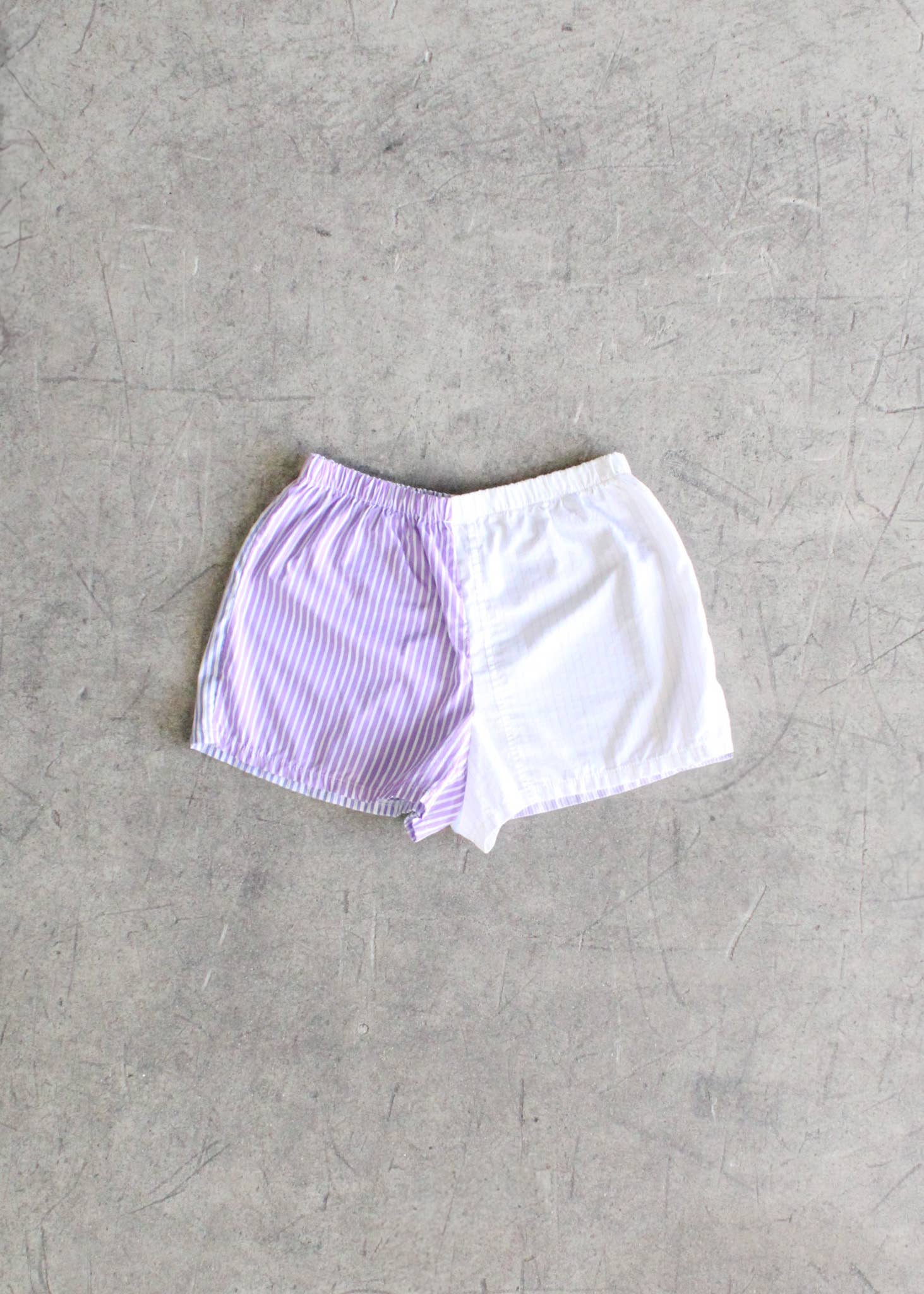 Striped Shirting Pieced Short Bundle