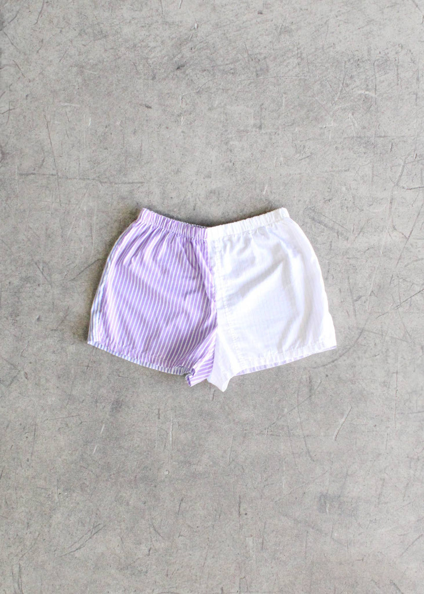 Striped Shirting Pieced Short Bundle