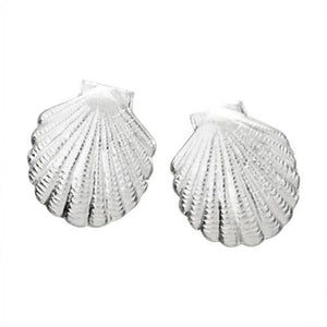 Sea Scallop Sterling Silver Stud Earring