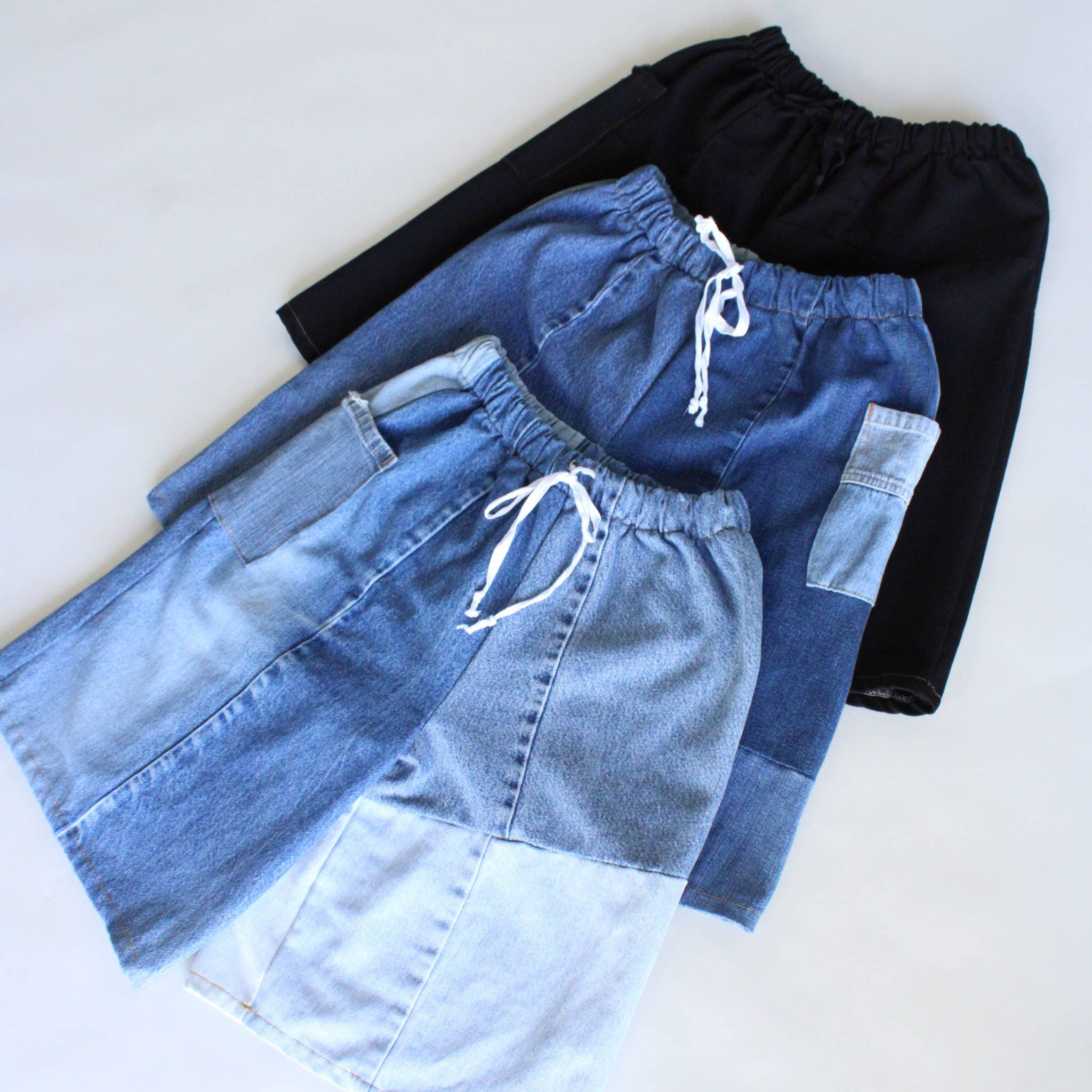 Eco-Denim Wide Leg Jort Bundle: Regular
